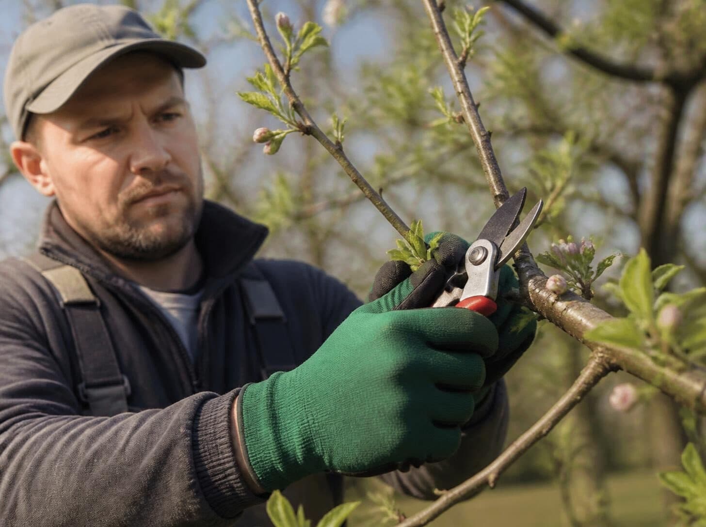Taille d'un arbre fruitier au sécateur